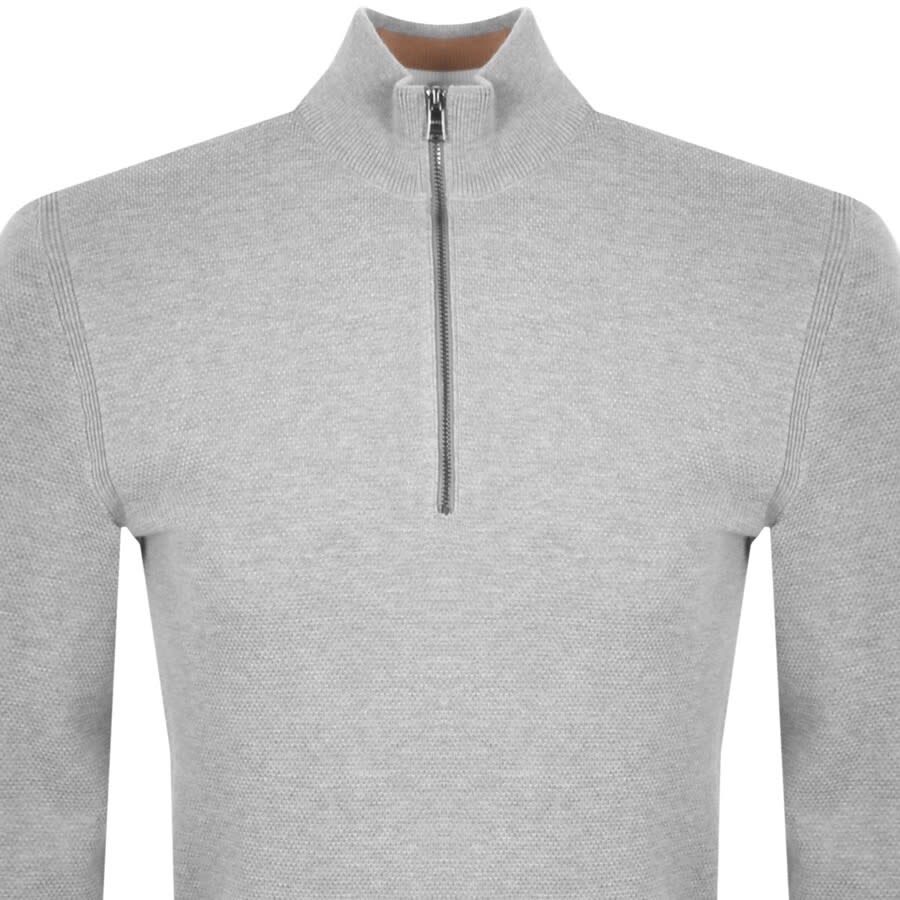 Alternative Image for ProductBOSS Ebrando Half Zip Knit Jumper Grey2