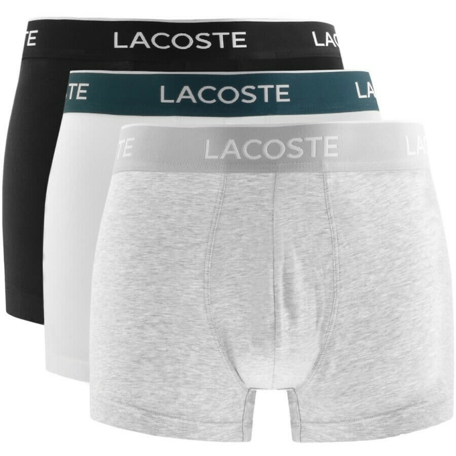 Lacoste Underwear Triple Pack Trunks Grey
