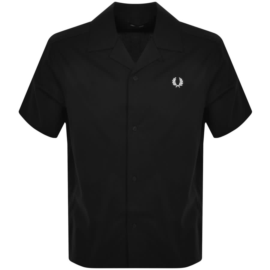 Fred Perry Tipped Hem Revere Collar Shirt Black | Mainline Menswear