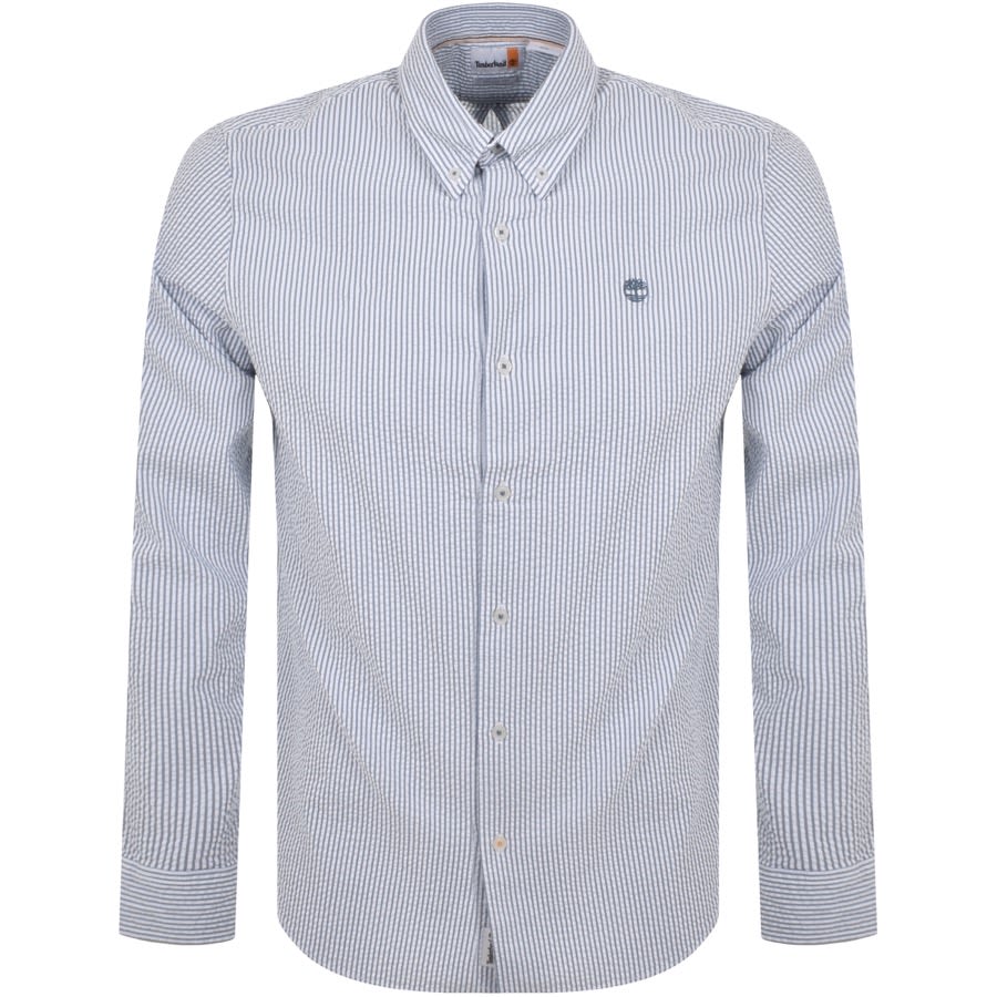Timberland Stripe Seersucker Shirt Blue | Mainline Menswear