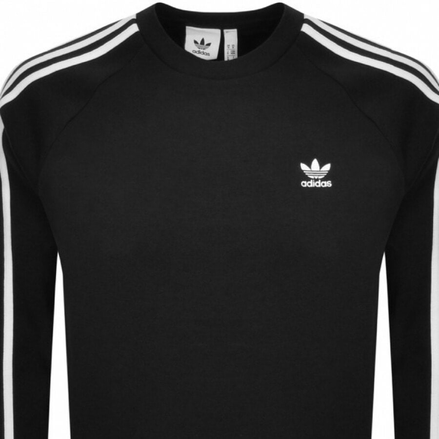 Alternative Image for Productadidas Originals 3 Stripes Sweatshirt Black2