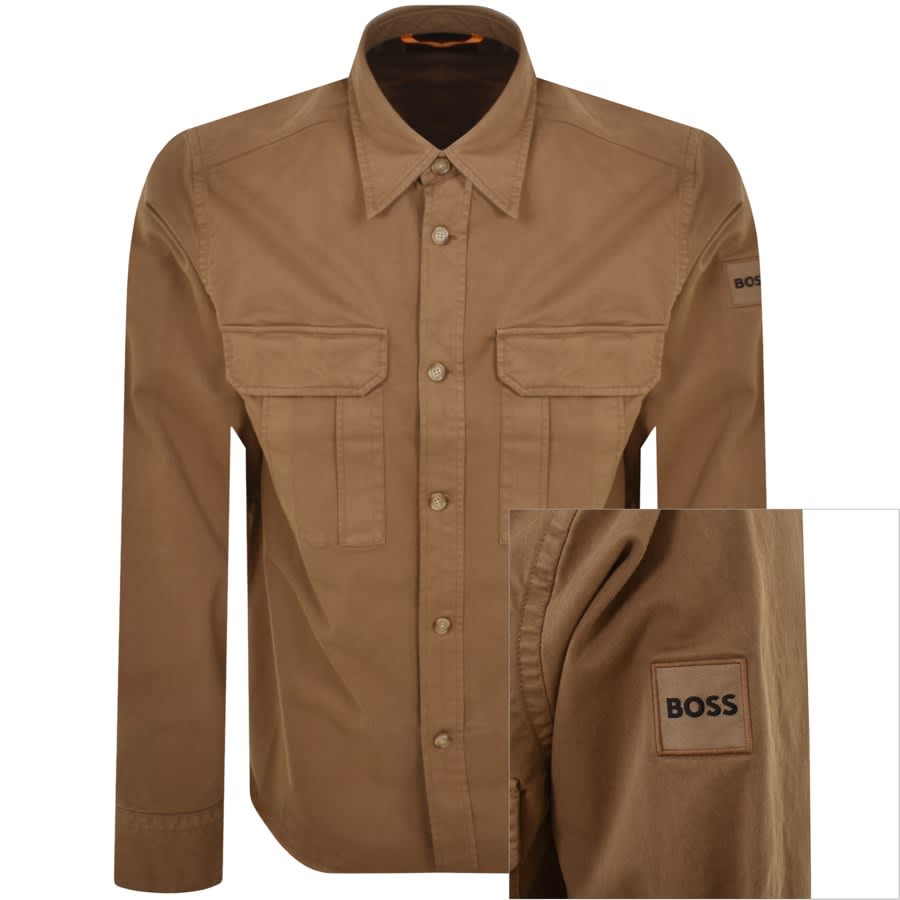 BOSS Lisel Overshirt Brown Mainline Menswear Canada