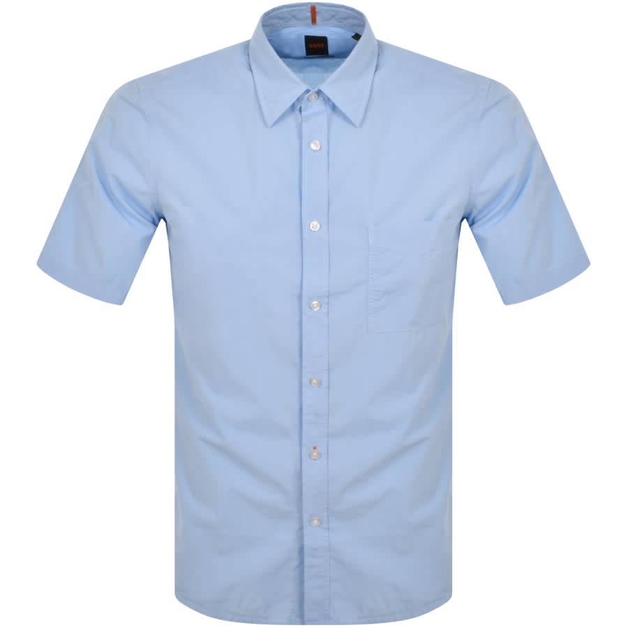 BOSS Relegant 6 Short Sleeved Shirt Blue | Mainline Menswear