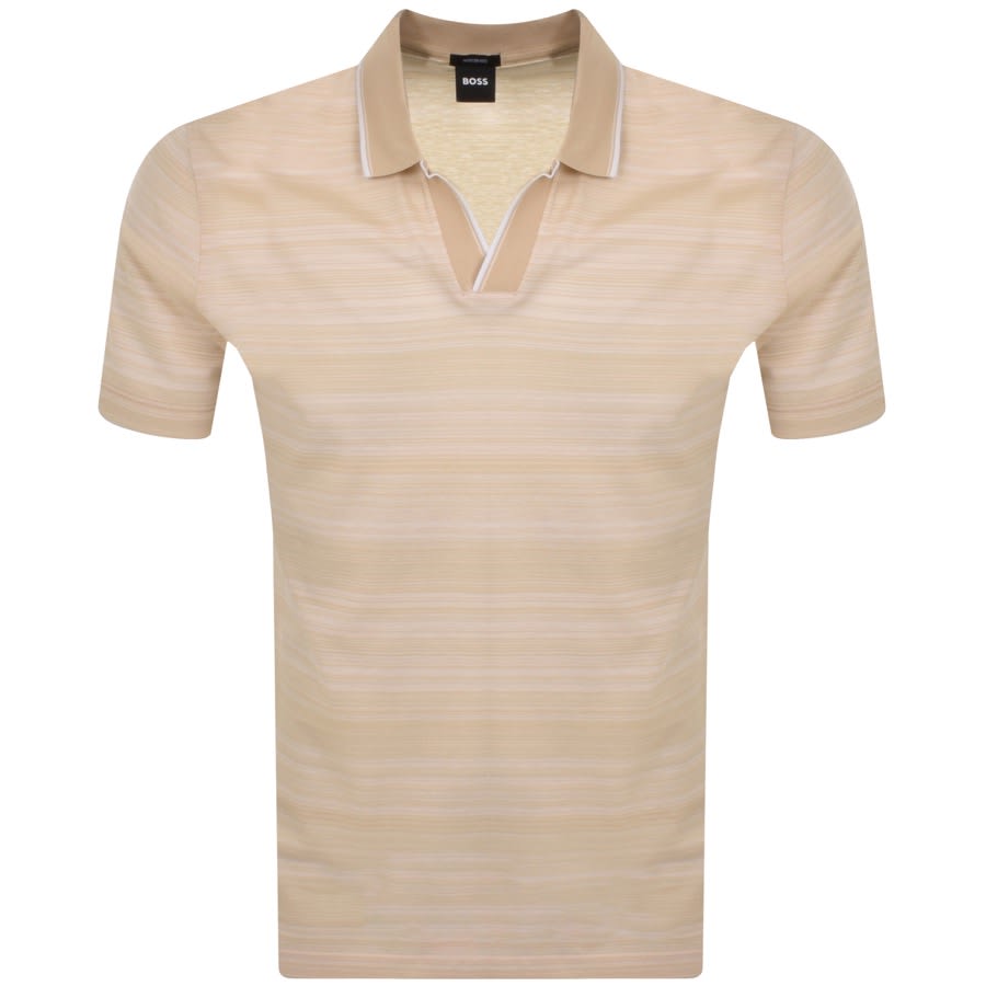 BOSS Pye 16 Polo T Shirt Beige | Mainline Menswear