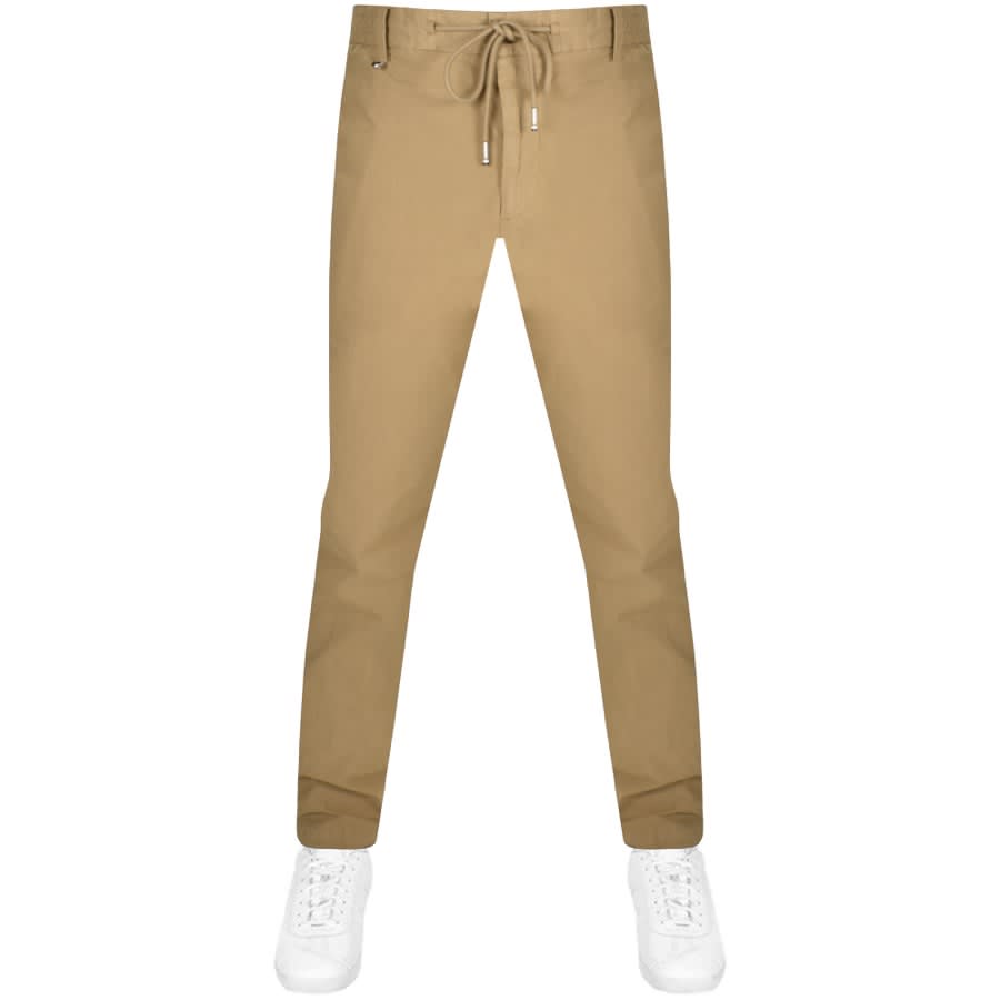 BOSS Kane Slim Tapered Trousers Beige | Mainline Menswear