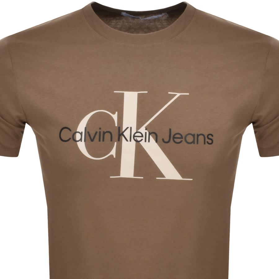 Forfærdeligt skyde Moderne Calvin Klein Jeans Monogram Logo T Shirt Brown | Mainline Menswear United  States