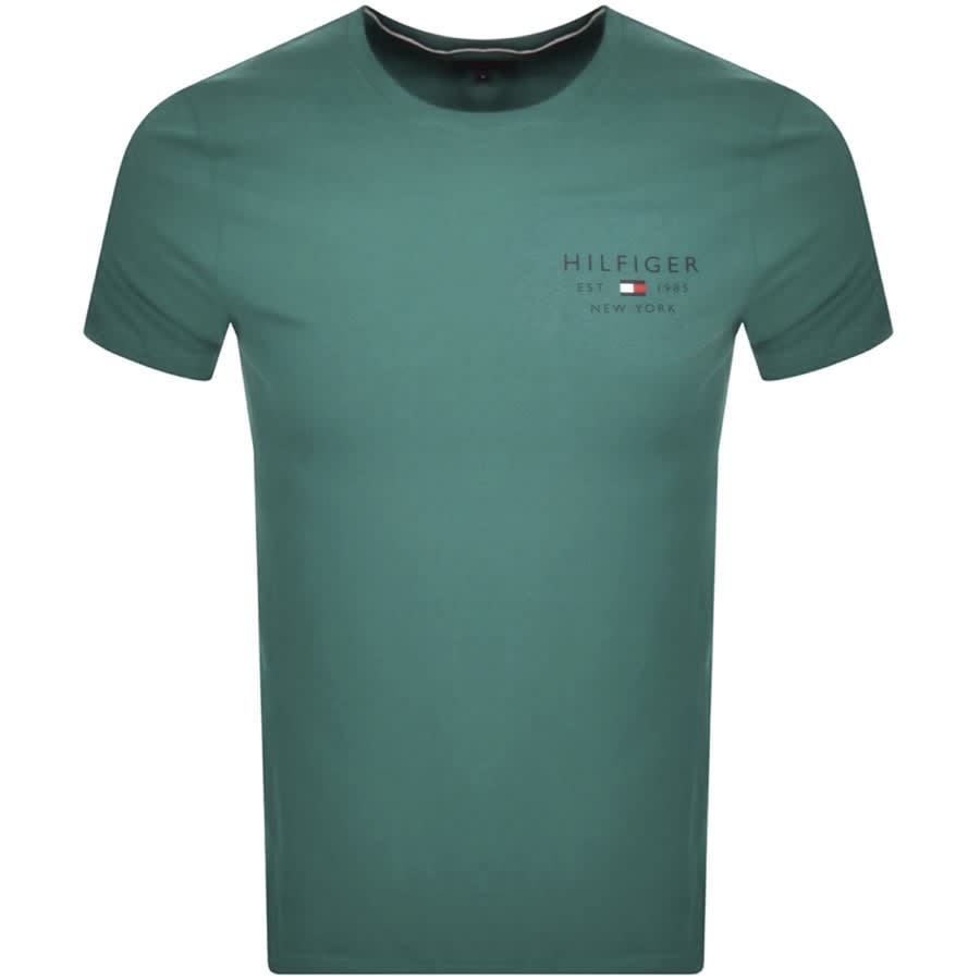 Tommy Hilfiger Brand Small Logo T Shirt Green | Mainline Menswear United States