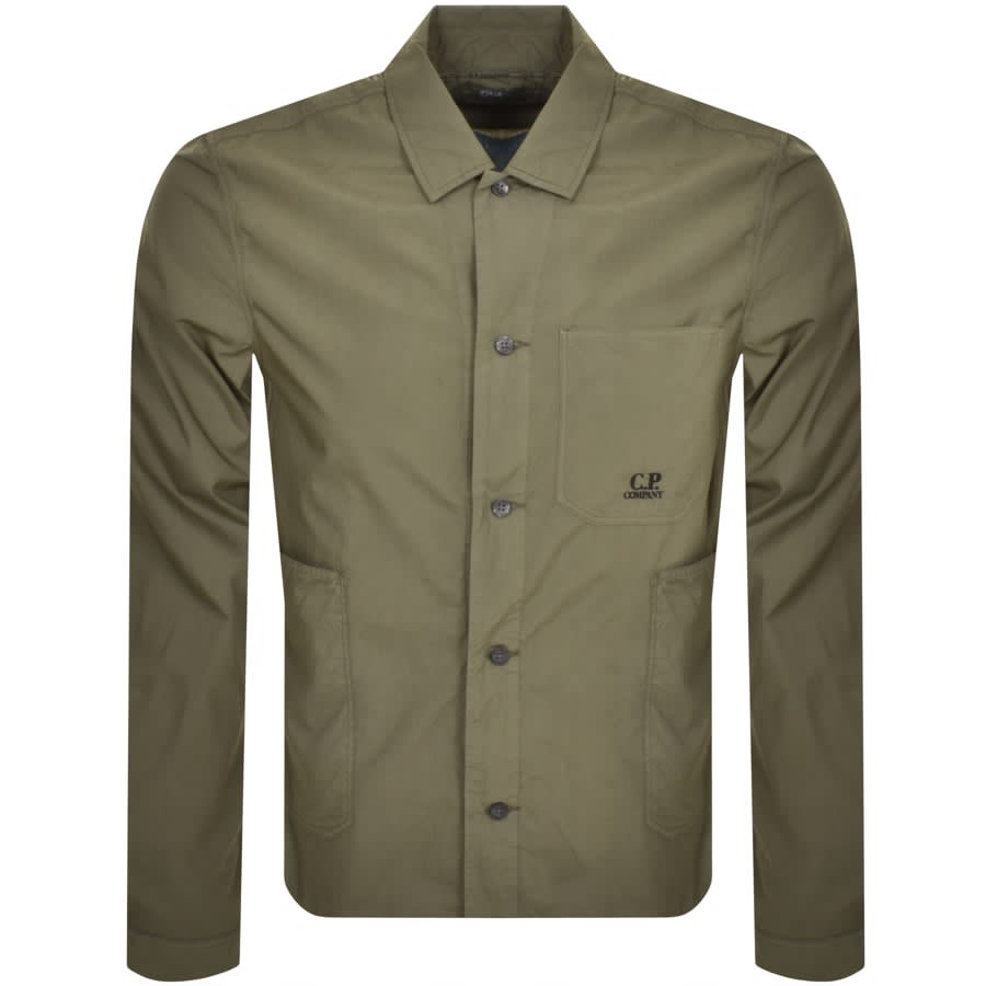 CP Company Popeline Long Sleeve Shirt Green | Mainline Menswear