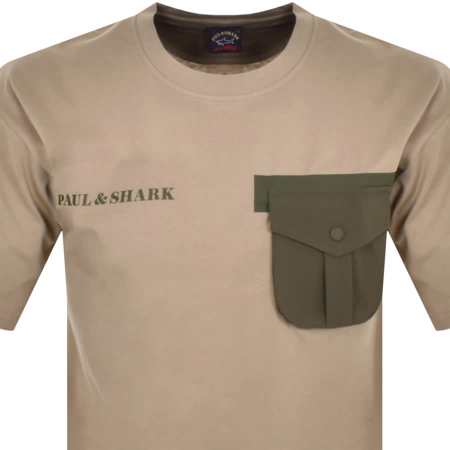 Paul And Shark Chest Pocket T Shirt Khaki