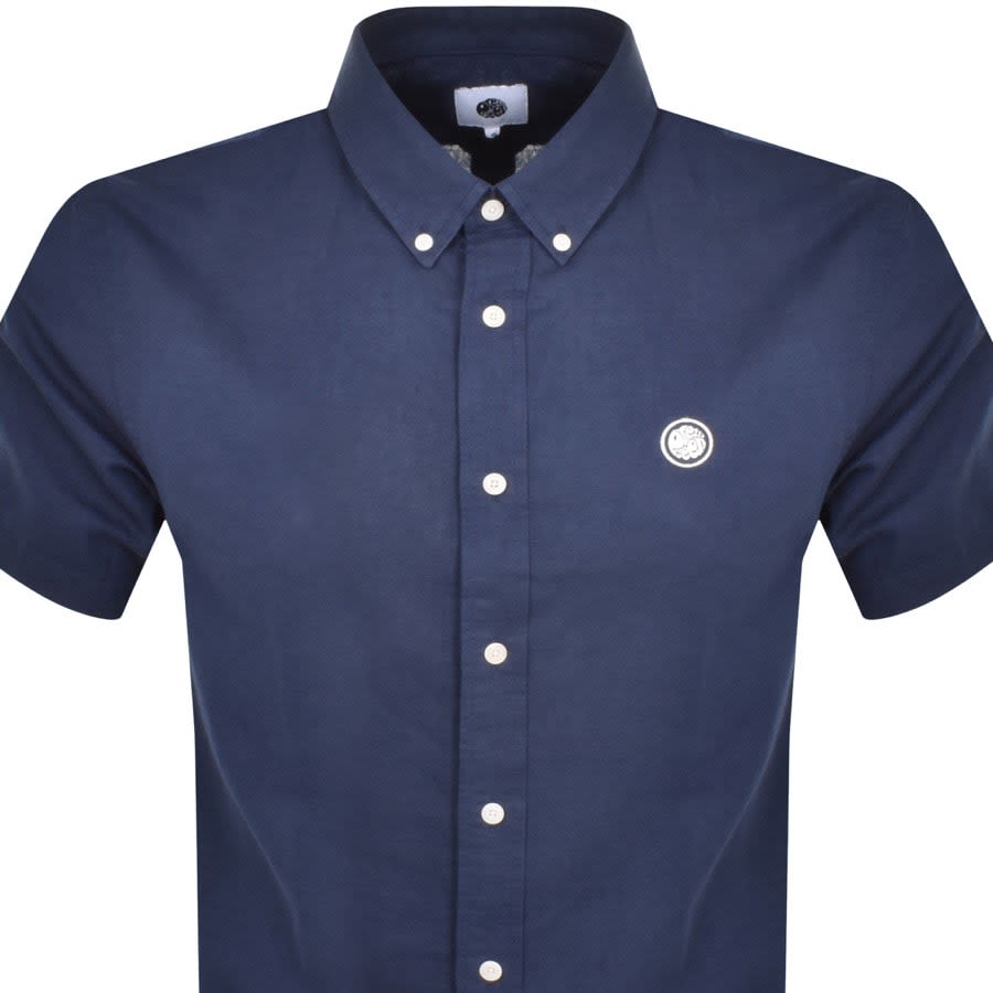 Alternative Image for ProductPretty Green Linen Short Sleeve Shirt Navy2