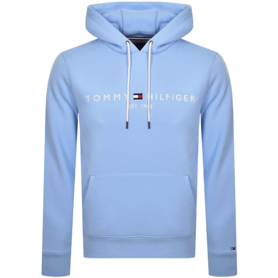 Tommy Hilfiger Logo Hoodie Blue | Mainline Denmark