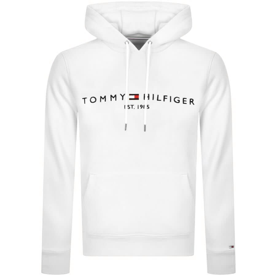 Tommy Hilfiger Logo Hoodie White | Mainline Denmark