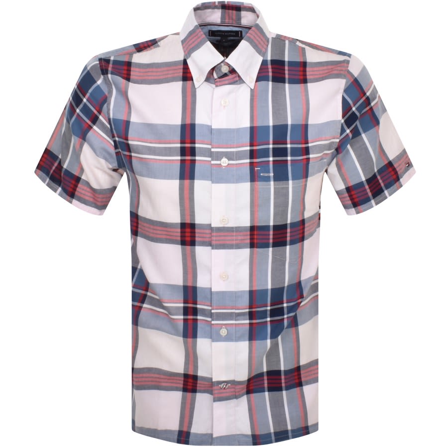 Blive Tæt Dam Tommy Hilfiger Short Sleeved Check Shirt Pink | Mainline Menswear United  States