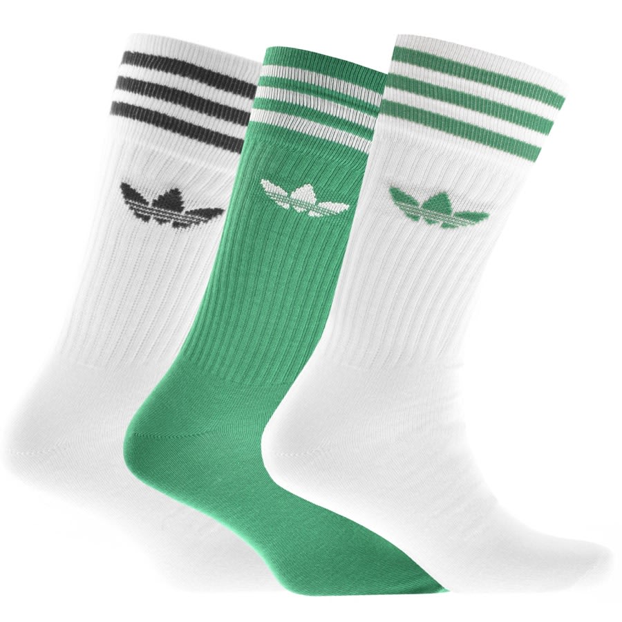 adidas Originals Three Crew Socks White | Mainline Menswear United States
