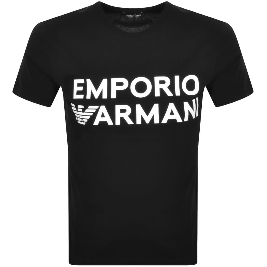 Emporio Armani Beachwear Logo T Shirt Black | Mainline Menswear United ...