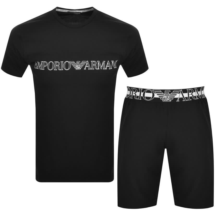 Emporio Armani Lightweight Lounge Set Black Mainline Menswear United
