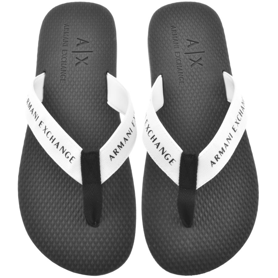 Armani Logo Flip Flops Black | Mainline Menswear United States