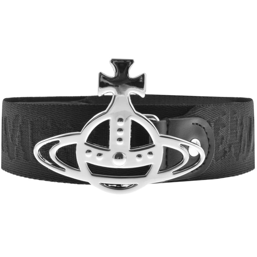 Orb Buckle Leather Belt in Black - Vivienne Westwood