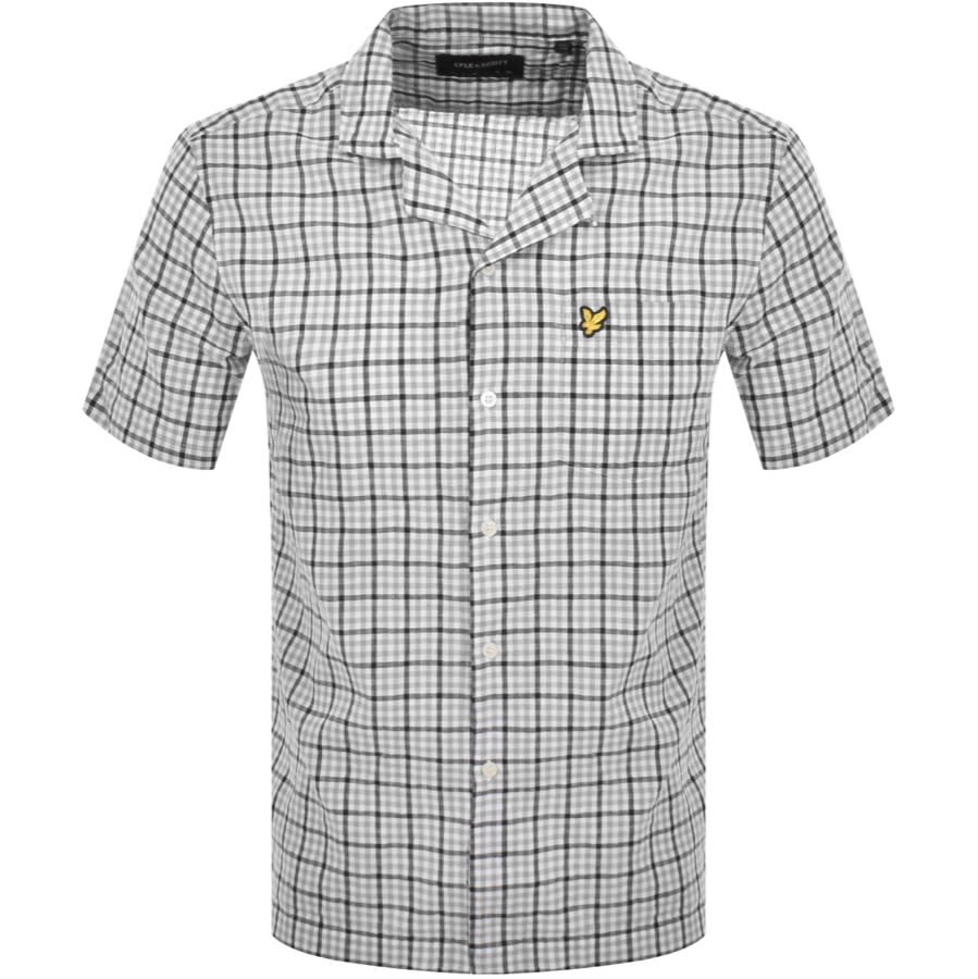 Lyle And Scott Gingham Short Sleeve Shirt Grey | Mainline Menswear