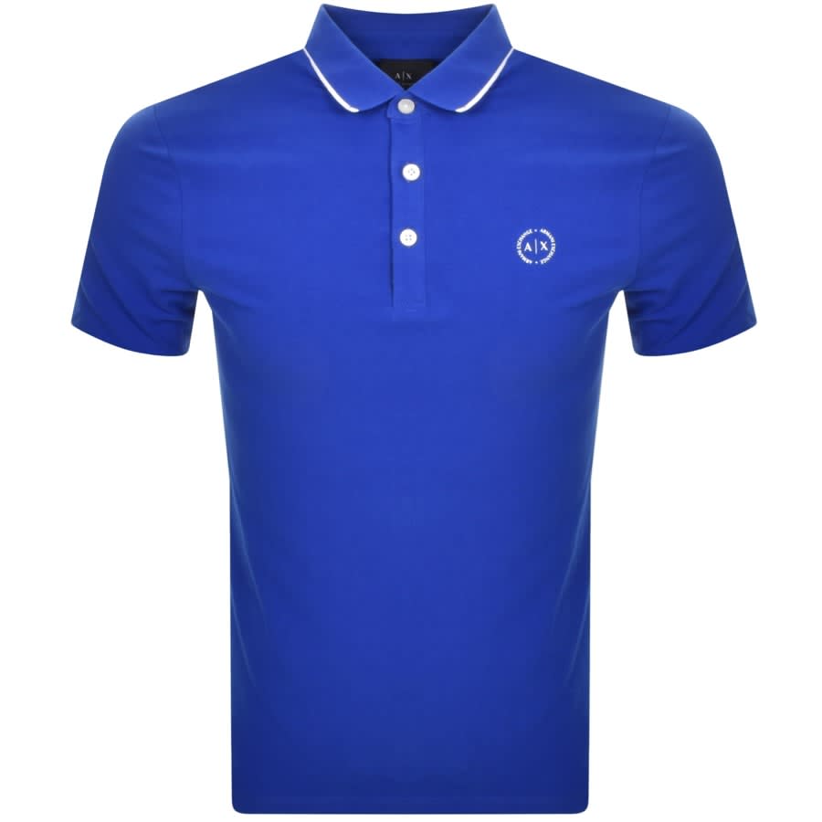schild Verkeerd inspanning Armani Exchange Logo Polo T Shirt Blue | Mainline Menswear United States