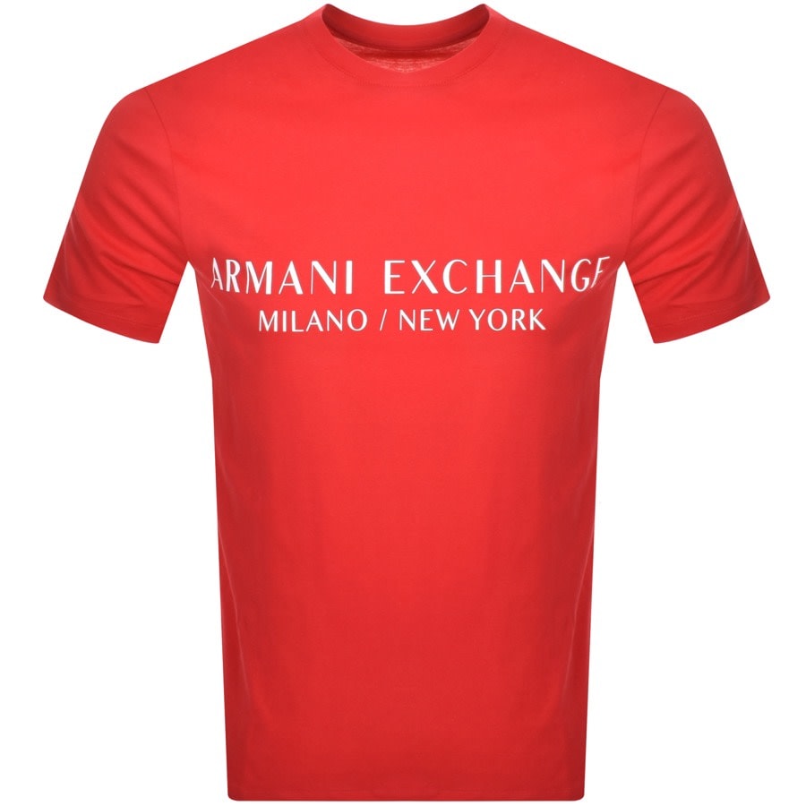 Konkurrencedygtige jeg behøver komplet Armani Exchange Crew Neck Logo T Shirt Red | Mainline Menswear Denmark