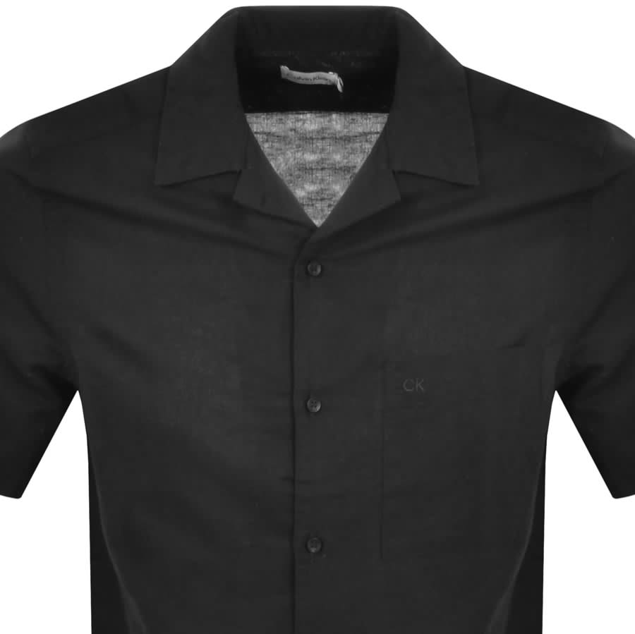 Mens short sleeve best sale black button up