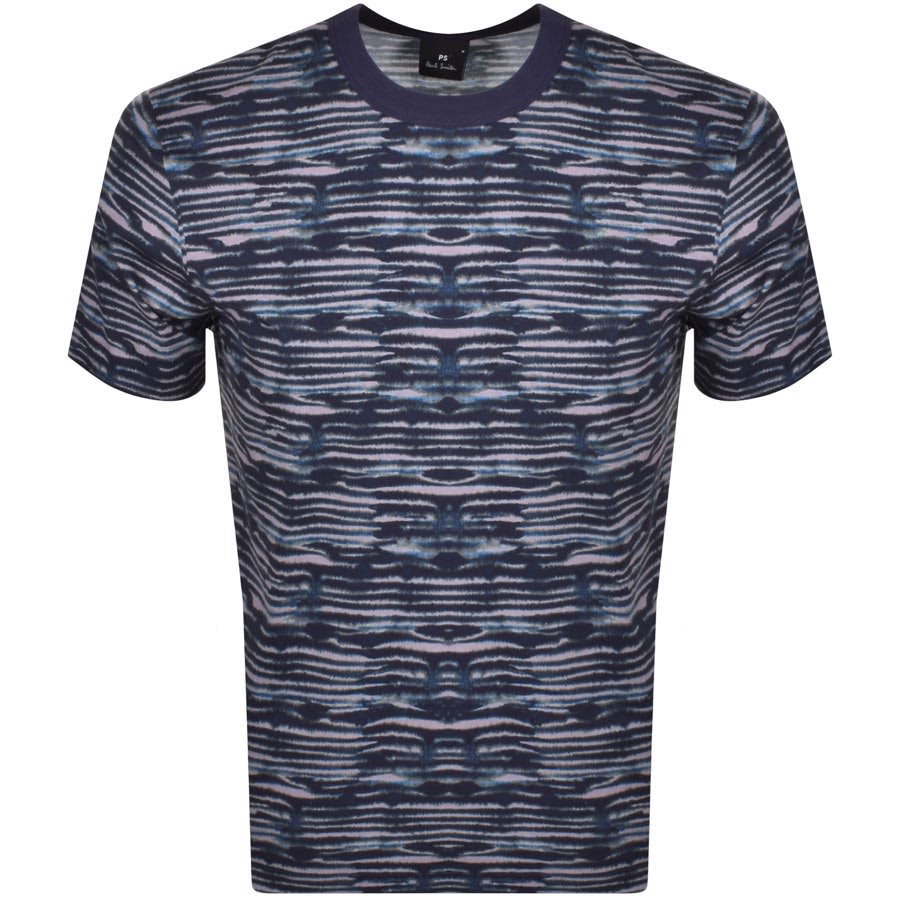 Paul Smith Tie Dye Stripe T Shirt Navy | Mainline Menswear