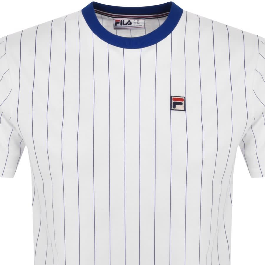 Fila Vintage Pin Striped T Shirt White | Mainline Menswear United States