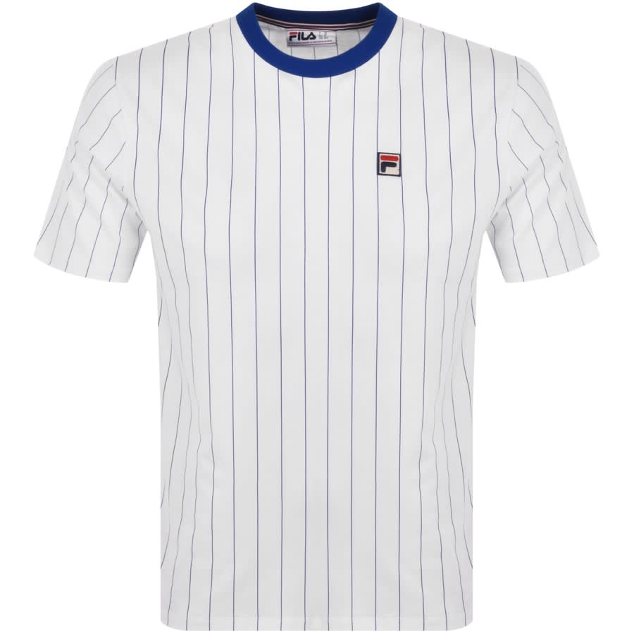 Fila Vintage Pin Striped T Shirt White | Mainline Menswear United States