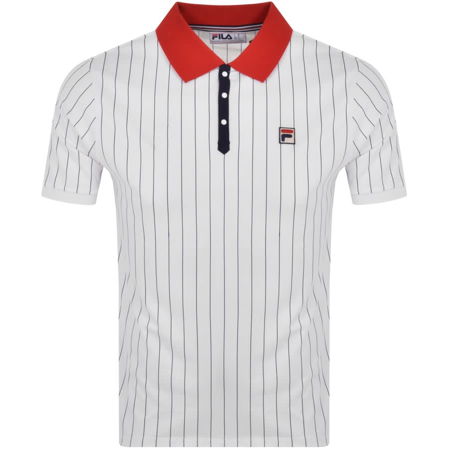 Fila Vintage Classic Stripe Polo T Shirt White | Mainline Menswear States