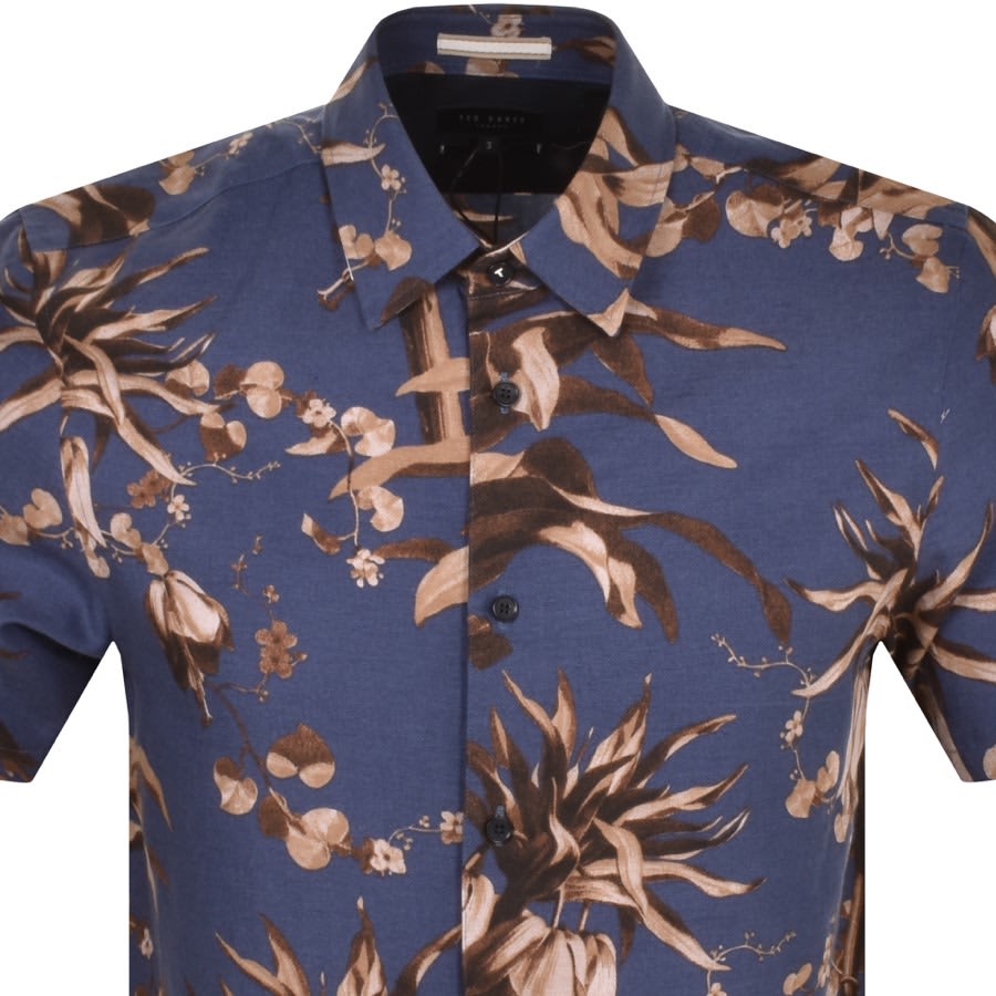 Ted Baker Belmar Floral Print Shirt Navy Mainline Menswear