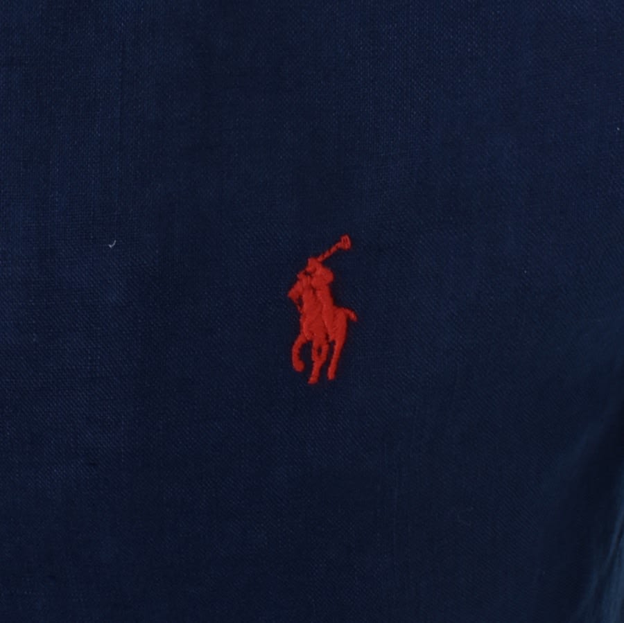 Ralph Lauren Linen Long Sleeved Shirt Navy | Mainline Menswear