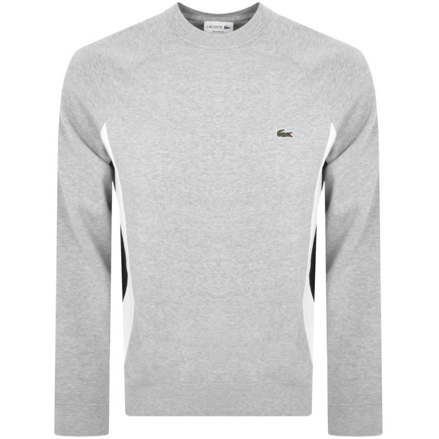 Lacoste Panel Crew Neck Sweatshirt Grey | Mainline Menswear