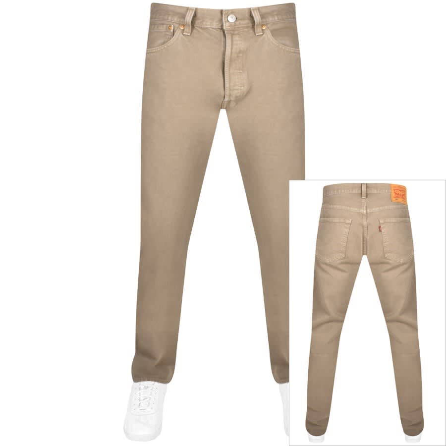 Levis 501 Original Fit Jeans Beige | Mainline Menswear