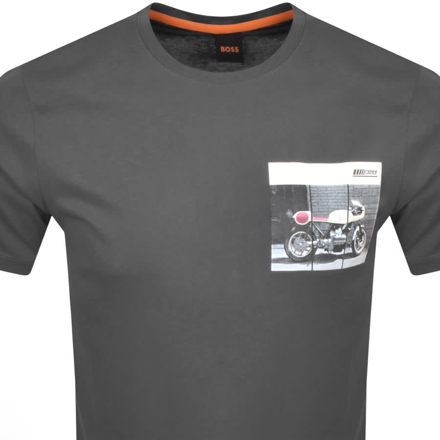 BOSS Tee Motor Logo T Shirt Grey Mainline Menswear Ireland