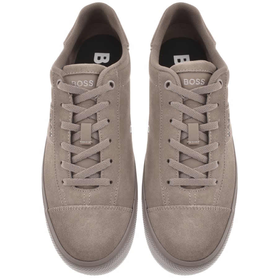 Hugo boss brown leather trainers hot sale