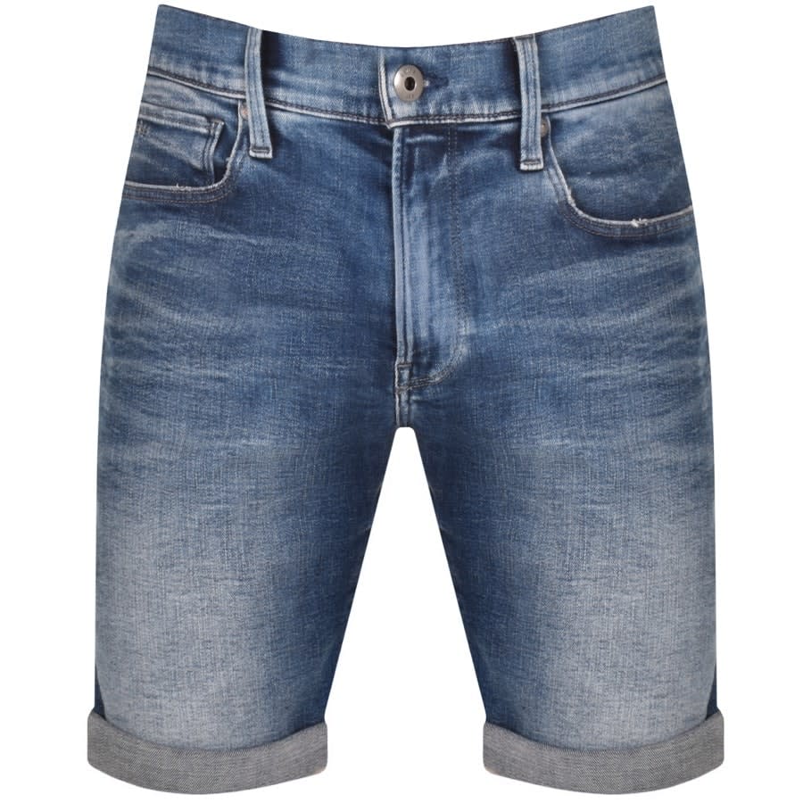 G Star Raw 3301 Denim Light Wash Shorts Blue | Mainline Menswear