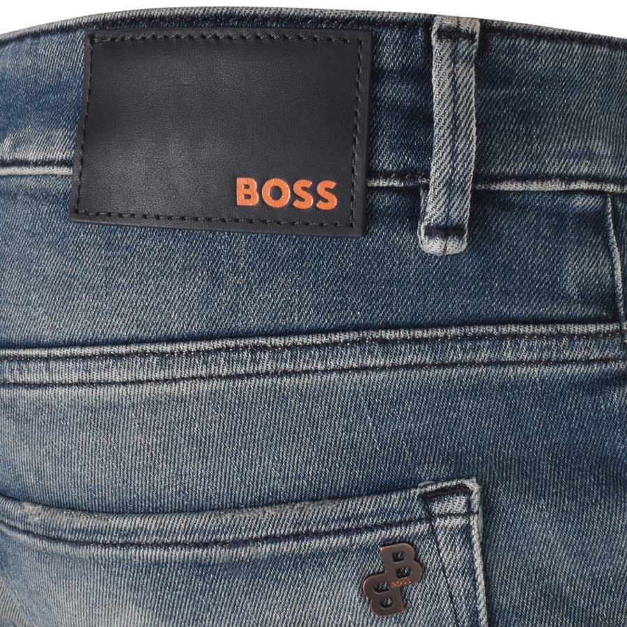 BOSS Delano Slim Tapered Mid Wash Jeans Blue | Mainline Menswear