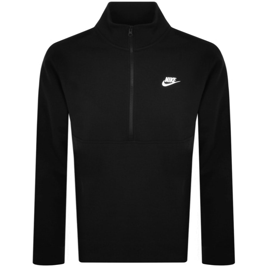 Nike Half Zip Club Sweatshirt Black | Mainline Menswear