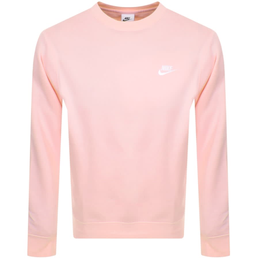 Nike Crew Neck Club Sweatshirt Pink | Mainline Menswear Sweden