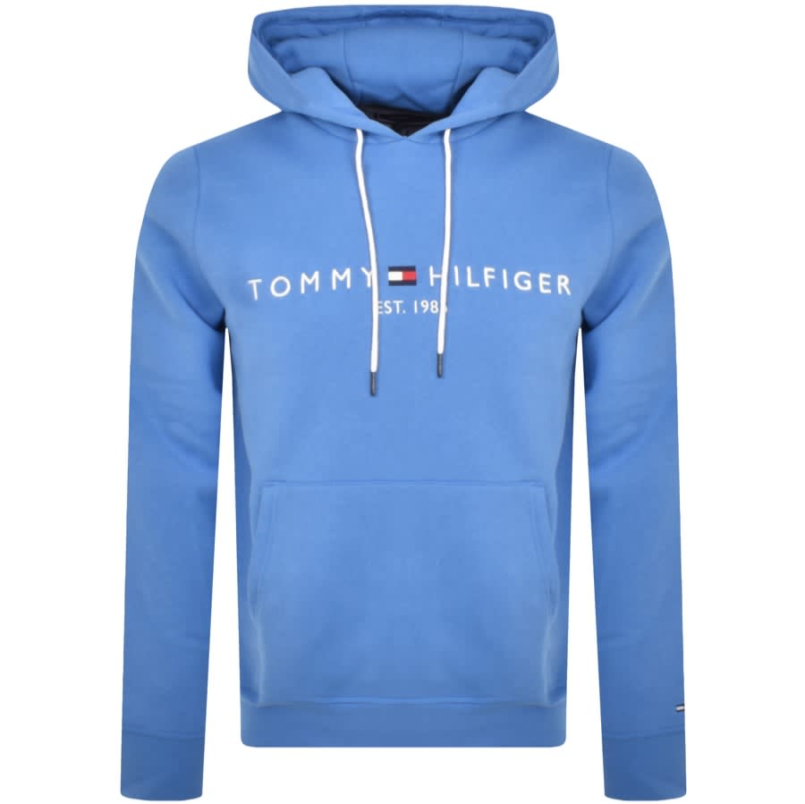 Tommy Hilfiger Logo Hoodie Blue | Mainline Denmark