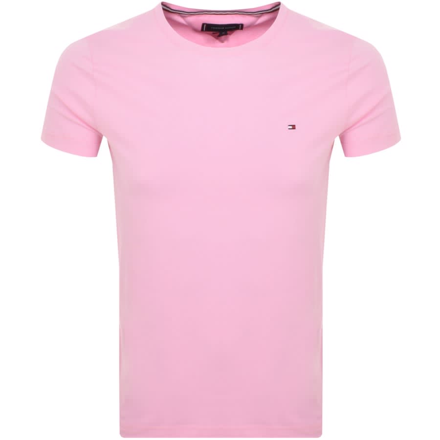 deltage gås lineær Tommy Hilfiger Stretch Slim Fit T Shirt Pink | Mainline Menswear Denmark