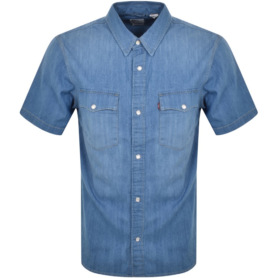 Levis Western Short Sleeved Shirt Blue | Mainline Menswear