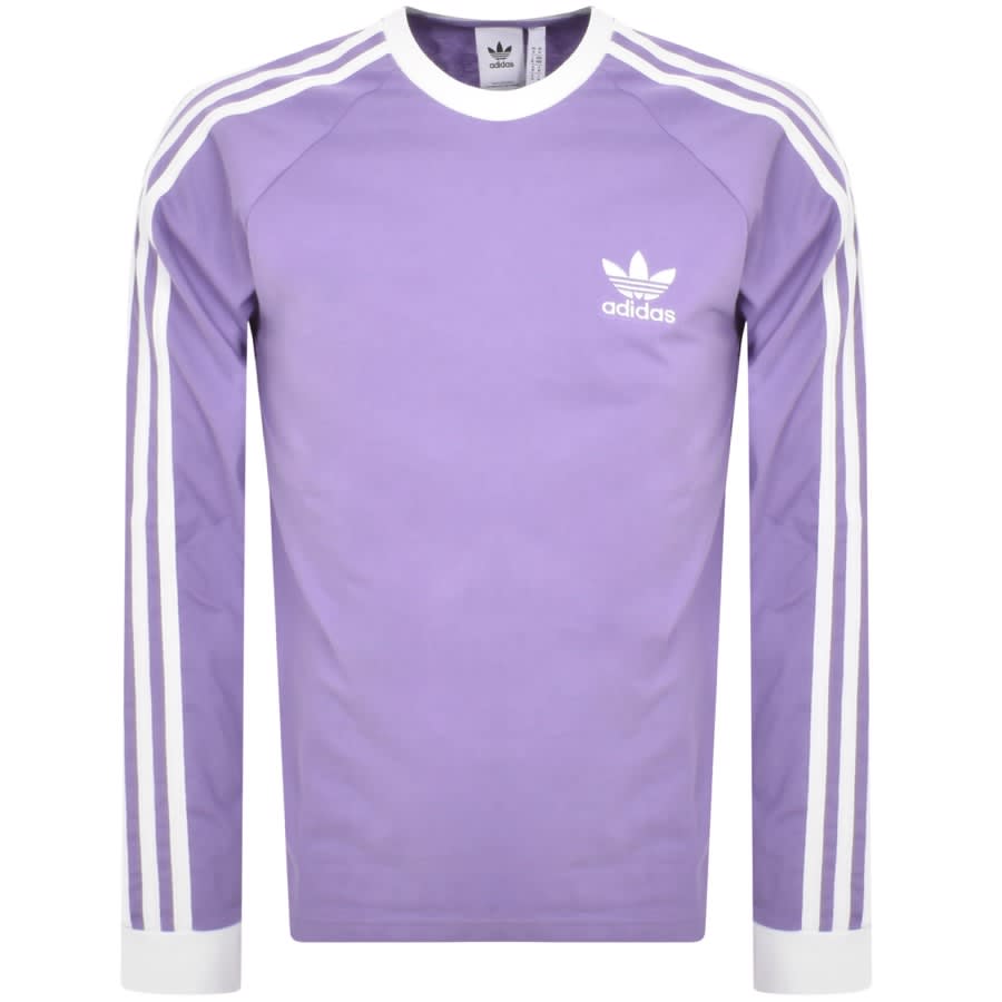 adidas Originals Long Sleeve T Shirt Purple | Mainline Menswear
