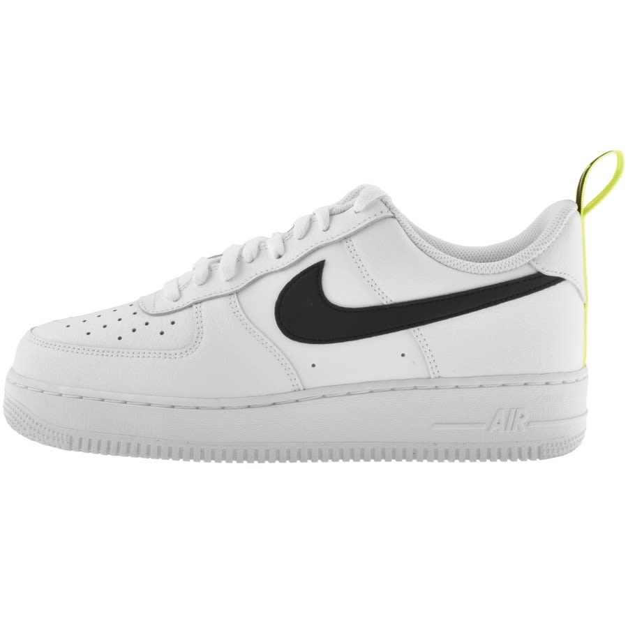 Nike Men Black & White Air Force 1 '07 LV8 1Perforated Leather Sneakers