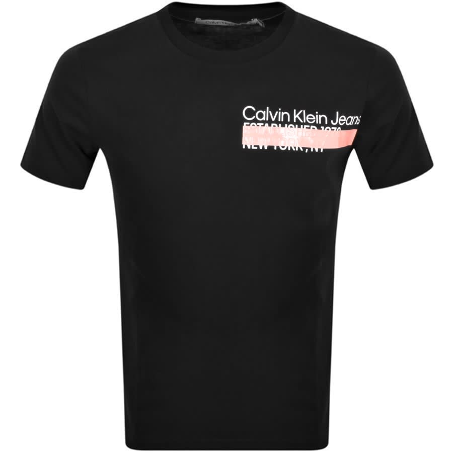Calvin Klein Jeans Address Logo T Shirt Black | Mainline Menswear United  States