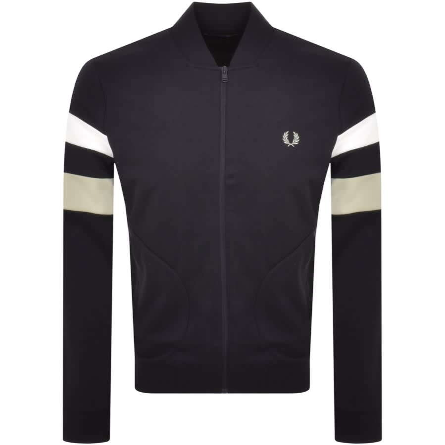 Fred Perry Tipped Sleeve Track Jacket Navy | Mainline Menswear