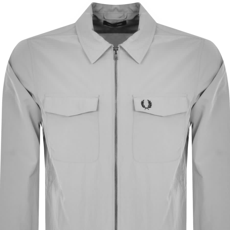 Fred Perry Zip Overshirt Grey | Mainline Menswear