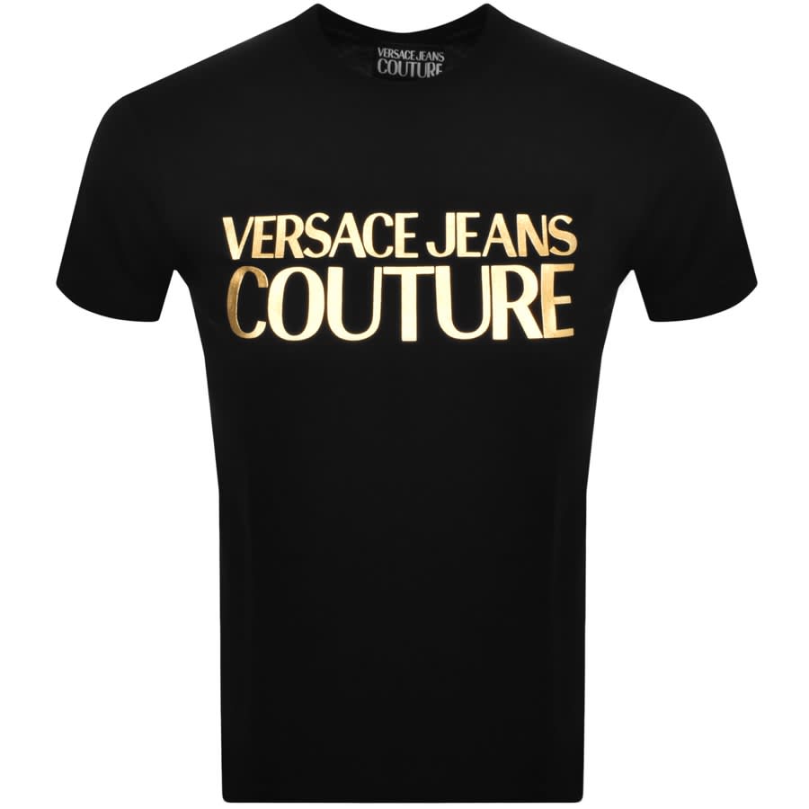 Versace Jeans Couture Foil Logo T Shirt Black | Mainline Menswear 