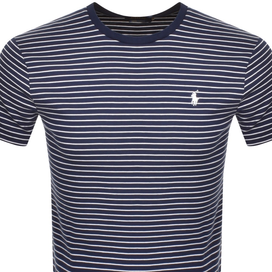Alternative Image for ProductRalph Lauren Stripe Logo T Shirt Navy2